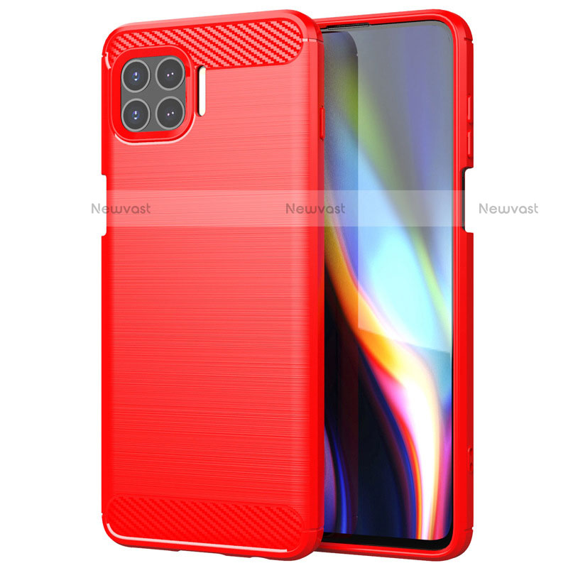 Silicone Candy Rubber TPU Line Soft Case Cover for Motorola Moto G 5G Plus Red