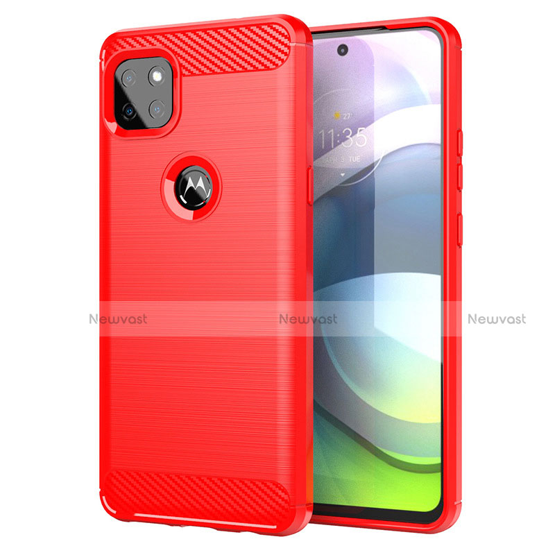 Silicone Candy Rubber TPU Line Soft Case Cover for Motorola Moto G 5G Red