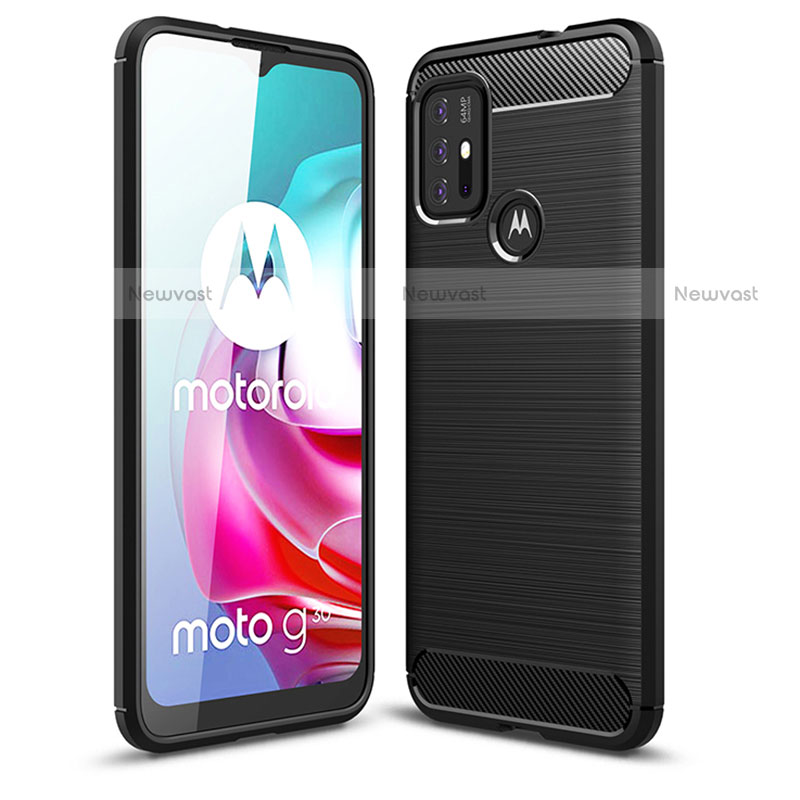 Silicone Candy Rubber TPU Line Soft Case Cover for Motorola Moto G10 Black