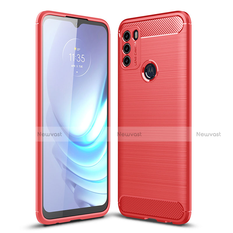 Silicone Candy Rubber TPU Line Soft Case Cover for Motorola Moto G50 Red