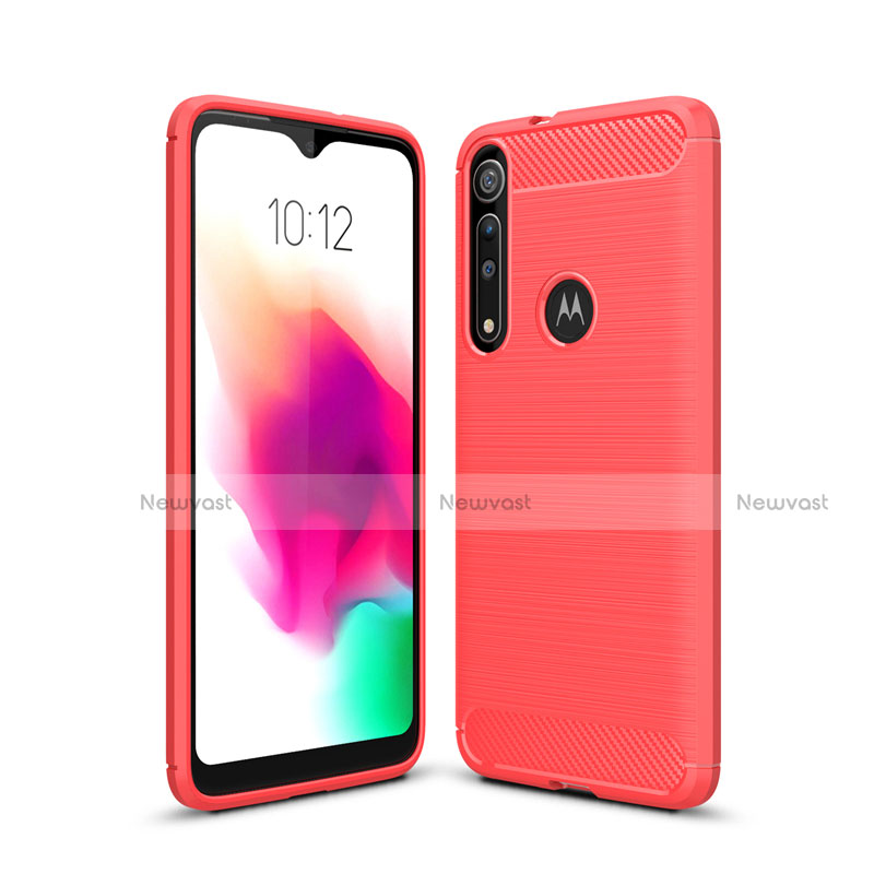 Silicone Candy Rubber TPU Line Soft Case Cover for Motorola Moto G8 Play Red