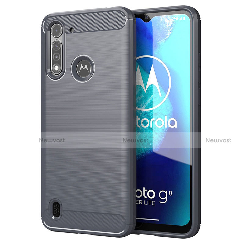 Silicone Candy Rubber TPU Line Soft Case Cover for Motorola Moto G8 Power Lite Gray