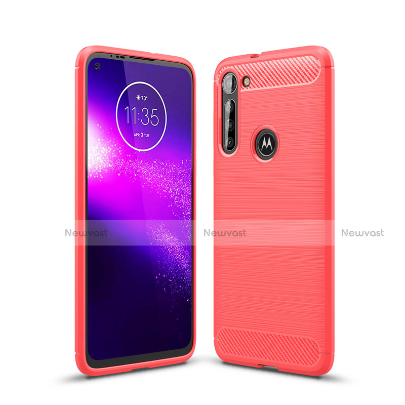 Silicone Candy Rubber TPU Line Soft Case Cover for Motorola Moto G8 Power Red