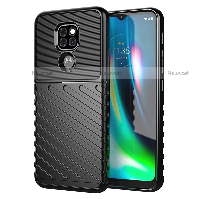 Silicone Candy Rubber TPU Line Soft Case Cover for Motorola Moto G9 Play Black