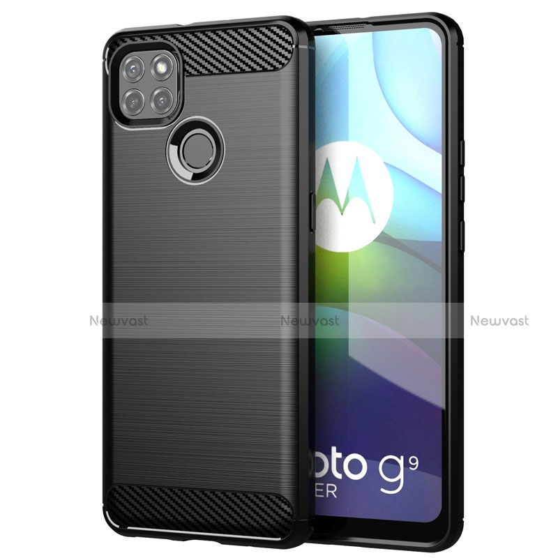 Silicone Candy Rubber TPU Line Soft Case Cover for Motorola Moto G9 Power Black