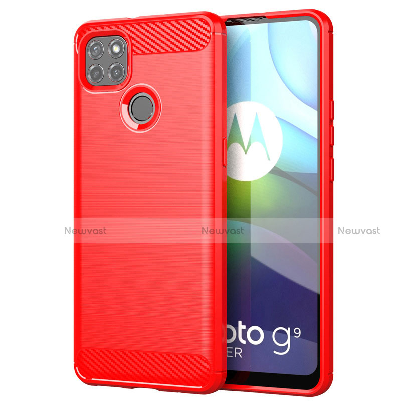 Silicone Candy Rubber TPU Line Soft Case Cover for Motorola Moto G9 Power Red