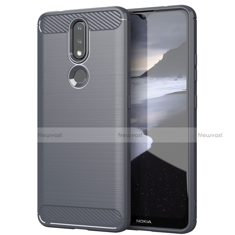 Silicone Candy Rubber TPU Line Soft Case Cover for Nokia 2.4 Gray