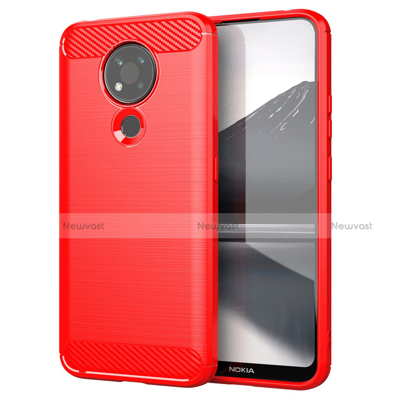 Silicone Candy Rubber TPU Line Soft Case Cover for Nokia 3.4 Red