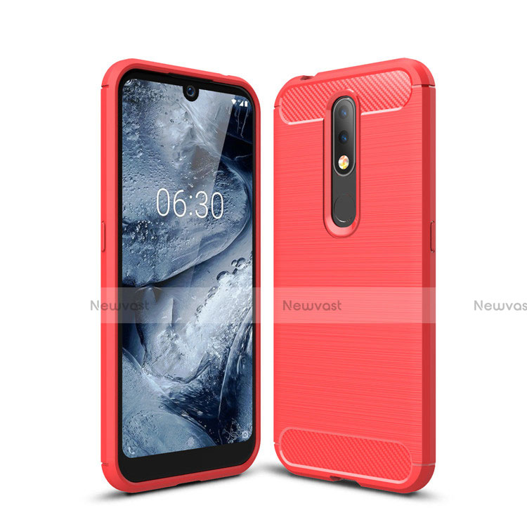 Silicone Candy Rubber TPU Line Soft Case Cover for Nokia 4.2 Red