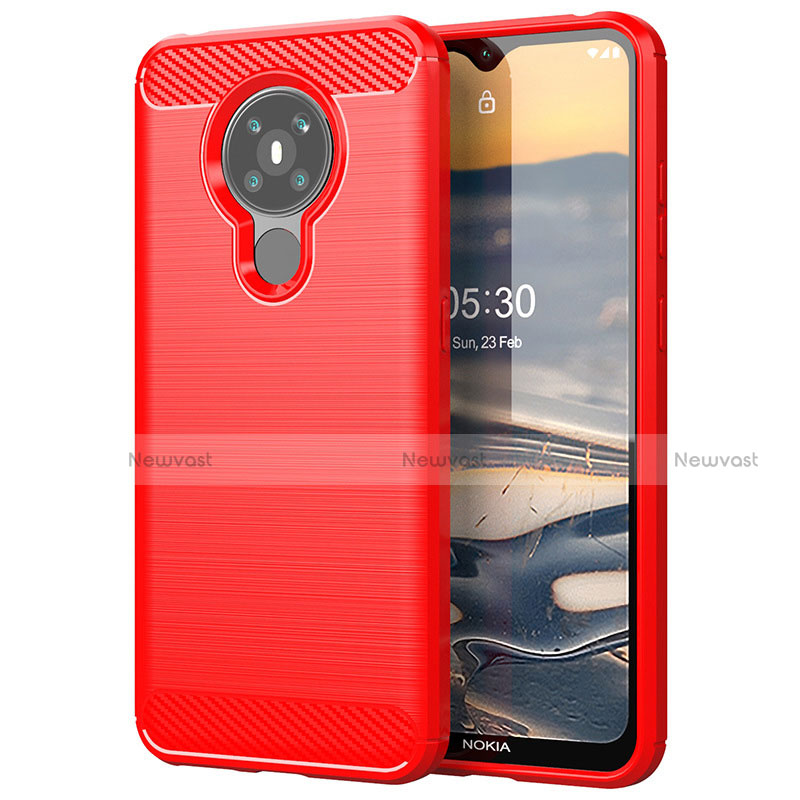 Silicone Candy Rubber TPU Line Soft Case Cover for Nokia 5.3 Red