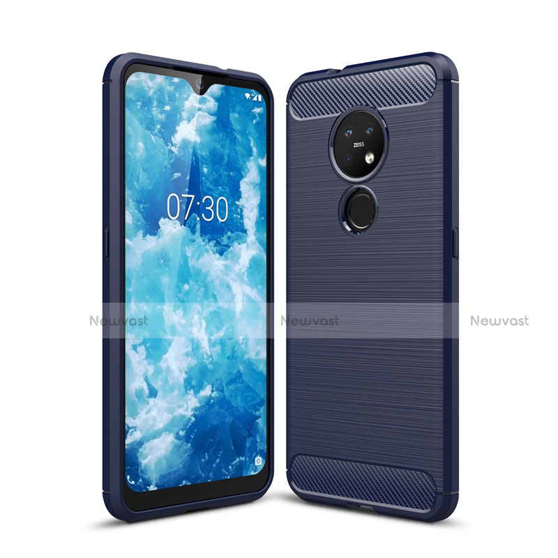 Silicone Candy Rubber TPU Line Soft Case Cover for Nokia 6.2 Blue