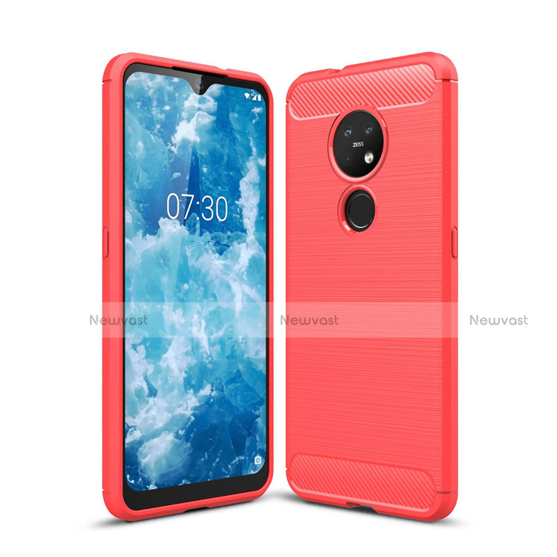 Silicone Candy Rubber TPU Line Soft Case Cover for Nokia 6.2 Red