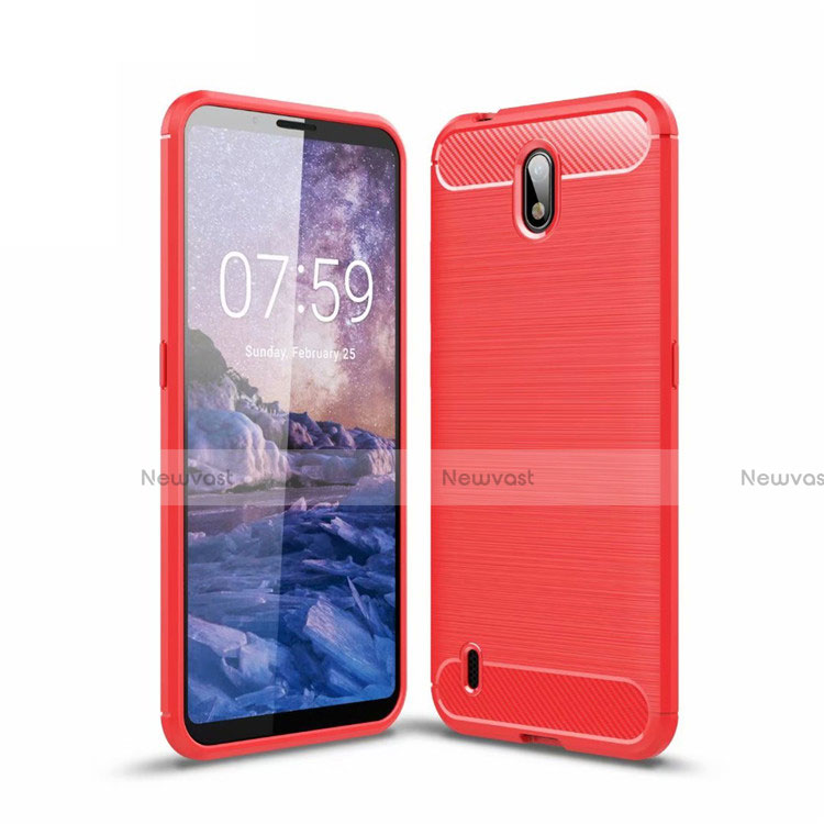 Silicone Candy Rubber TPU Line Soft Case Cover for Nokia C1 Red