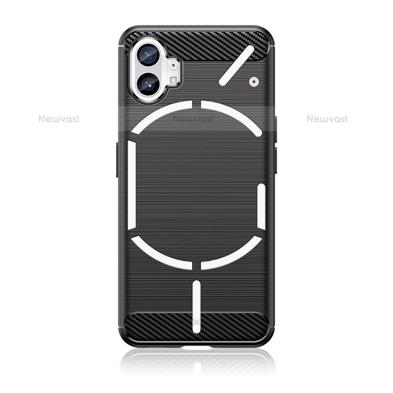 Silicone Candy Rubber TPU Line Soft Case Cover for Nothing Phone 1 Black