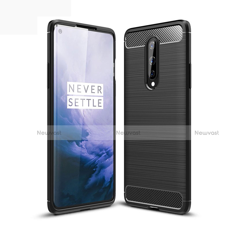 Silicone Candy Rubber TPU Line Soft Case Cover for OnePlus 8 Black