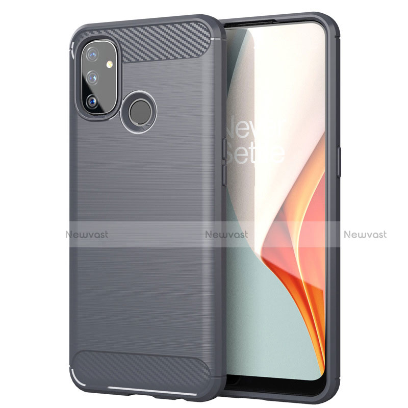 Silicone Candy Rubber TPU Line Soft Case Cover for OnePlus Nord N100 Gray