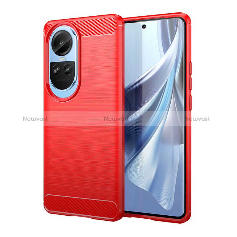 Silicone Candy Rubber TPU Line Soft Case Cover for Oppo Reno10 5G Red