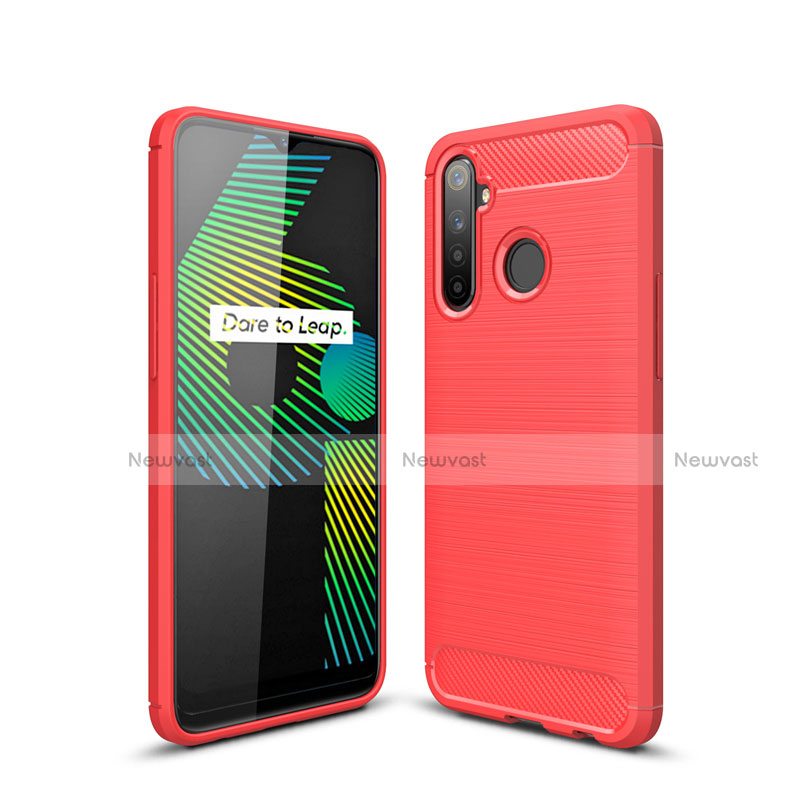 Silicone Candy Rubber TPU Line Soft Case Cover for Realme 6i Red