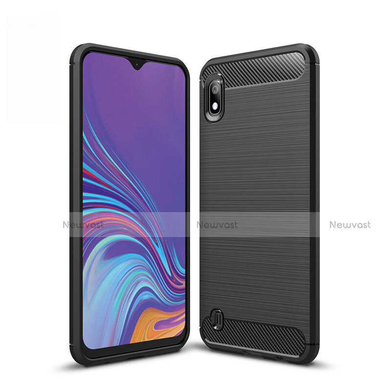 Silicone Candy Rubber TPU Line Soft Case Cover for Samsung Galaxy A10 Black