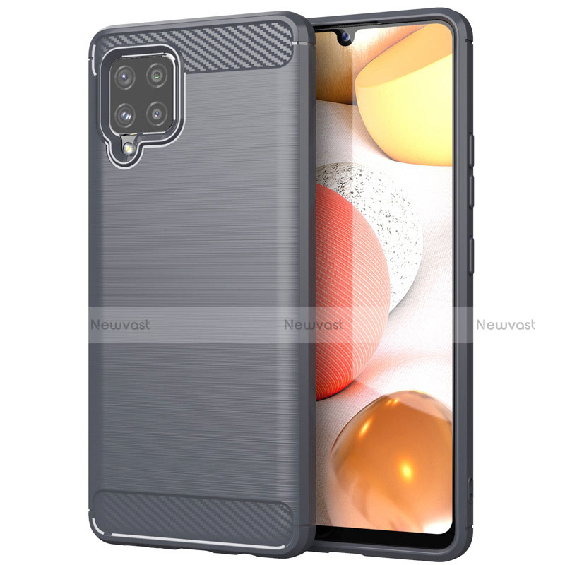 Silicone Candy Rubber TPU Line Soft Case Cover for Samsung Galaxy A42 5G Gray