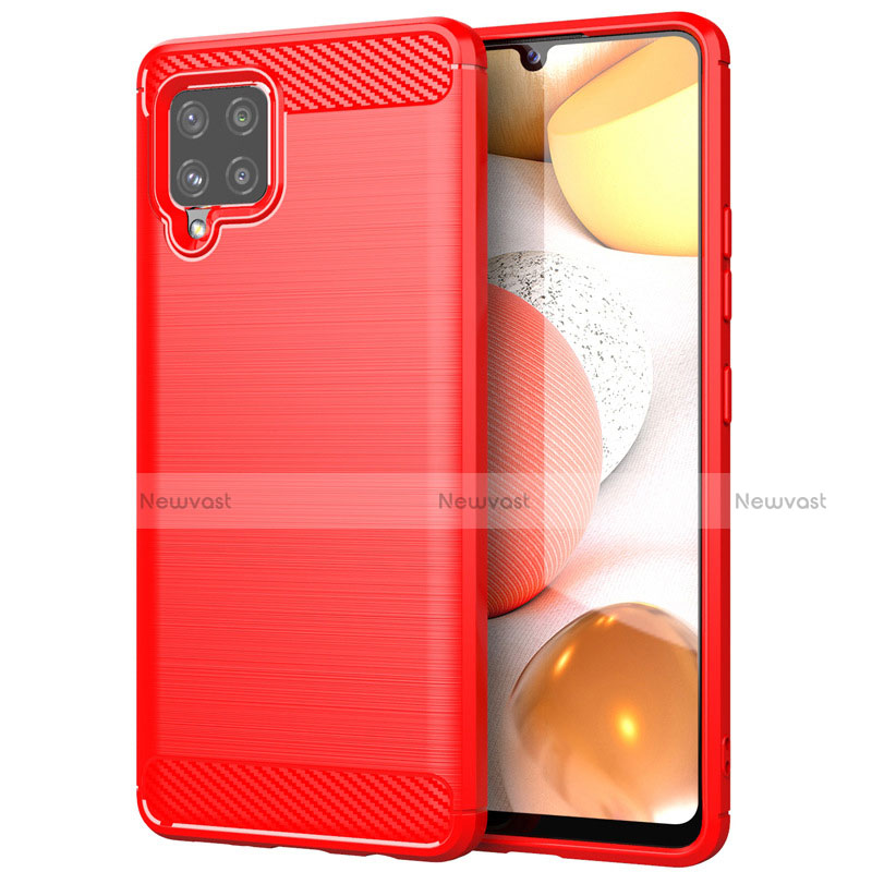 Silicone Candy Rubber TPU Line Soft Case Cover for Samsung Galaxy A42 5G Red