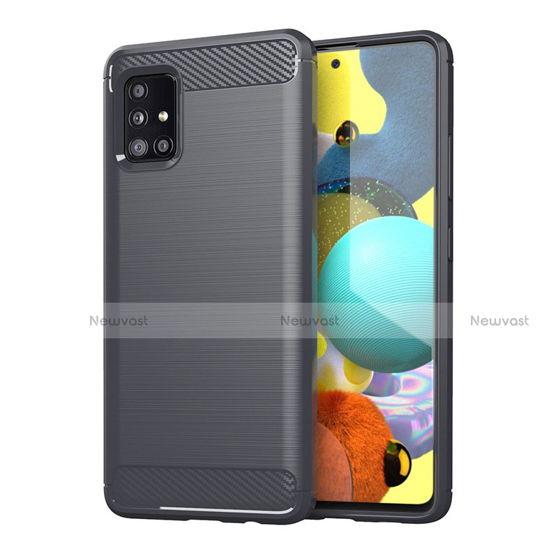 Silicone Candy Rubber TPU Line Soft Case Cover for Samsung Galaxy A51 4G Gray
