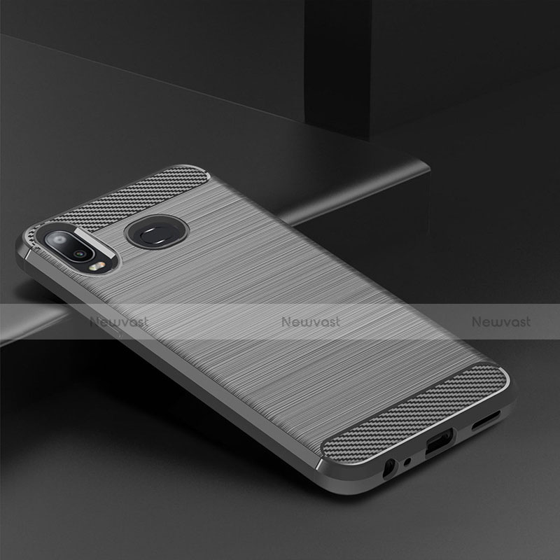 Silicone Candy Rubber TPU Line Soft Case Cover for Samsung Galaxy A6s Gray