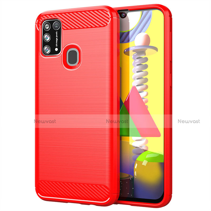 Silicone Candy Rubber TPU Line Soft Case Cover for Samsung Galaxy M21s Red