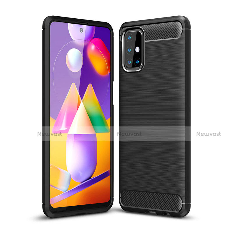 Silicone Candy Rubber TPU Line Soft Case Cover for Samsung Galaxy M31s Black