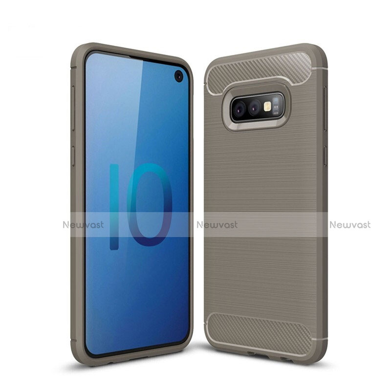 Silicone Candy Rubber TPU Line Soft Case Cover for Samsung Galaxy S10e Gray
