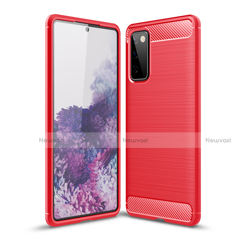 Silicone Candy Rubber TPU Line Soft Case Cover for Samsung Galaxy S20 FE 2022 5G Red