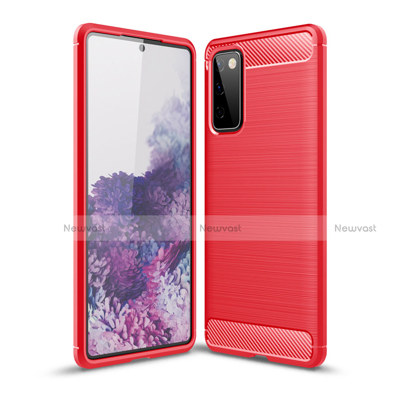 Silicone Candy Rubber TPU Line Soft Case Cover for Samsung Galaxy S20 FE 5G Red