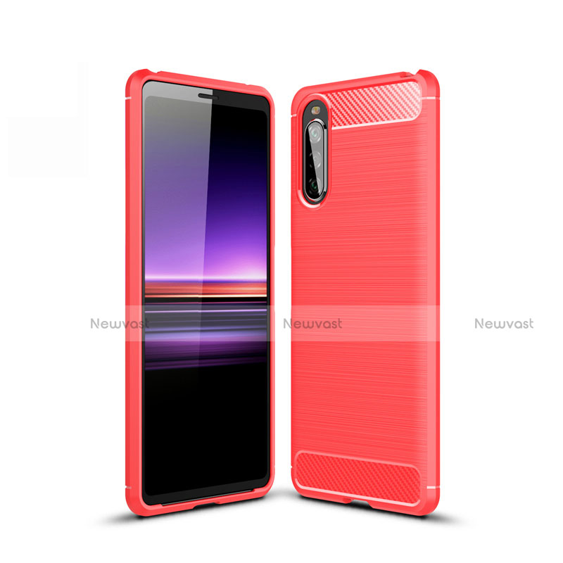 Silicone Candy Rubber TPU Line Soft Case Cover for Sony Xperia 10 II Red