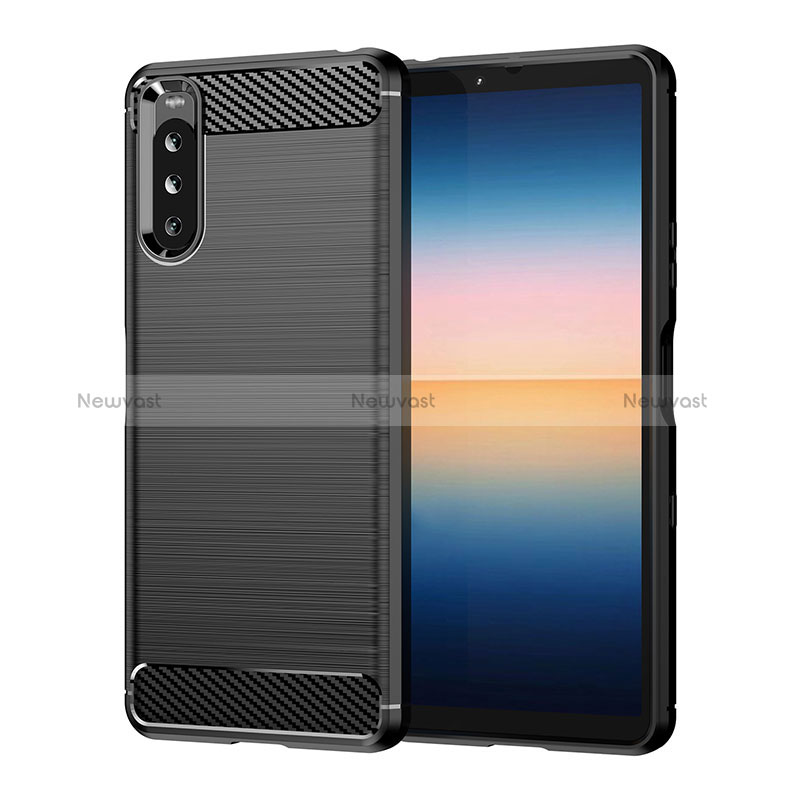 Silicone Candy Rubber TPU Line Soft Case Cover for Sony Xperia 10 III Black