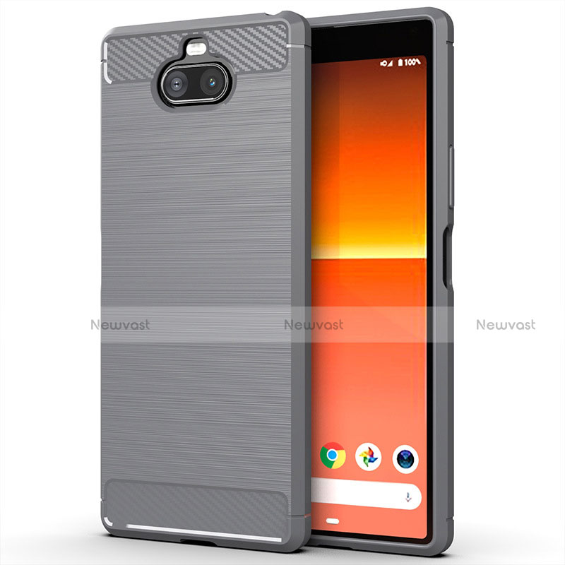 Silicone Candy Rubber TPU Line Soft Case Cover for Sony Xperia 8 Gray