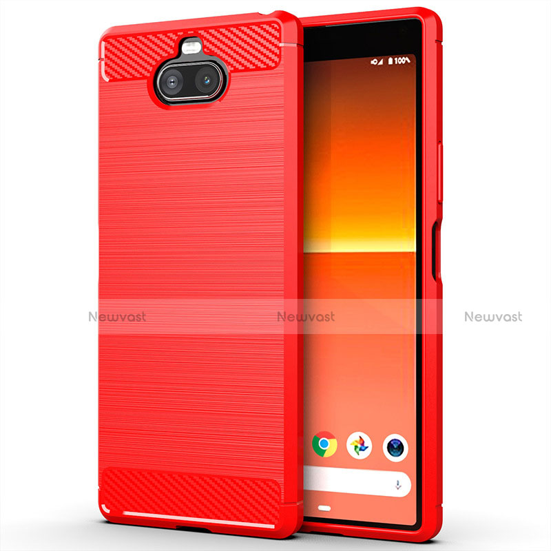 Silicone Candy Rubber TPU Line Soft Case Cover for Sony Xperia 8 Lite Red