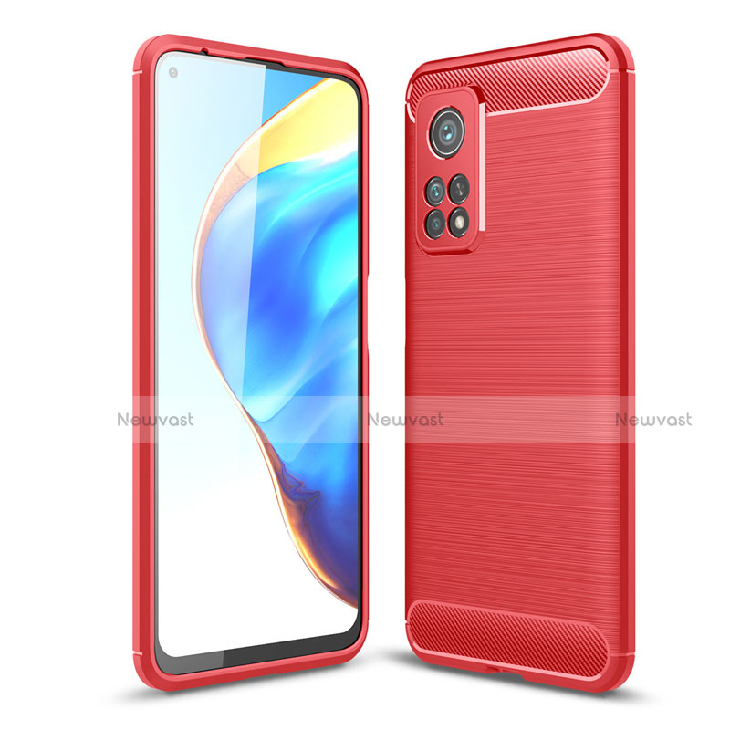 Silicone Candy Rubber TPU Line Soft Case Cover for Xiaomi Mi 10T Pro 5G Red