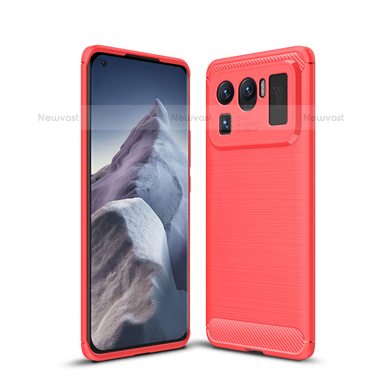 Silicone Candy Rubber TPU Line Soft Case Cover for Xiaomi Mi 11 Ultra 5G Red