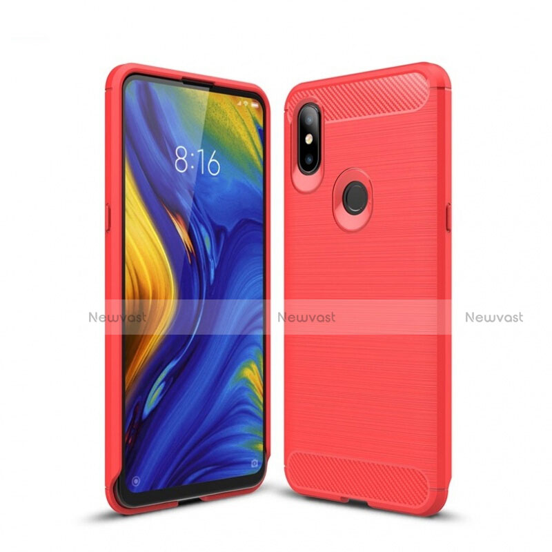 Silicone Candy Rubber TPU Line Soft Case Cover for Xiaomi Mi Mix 3 Red