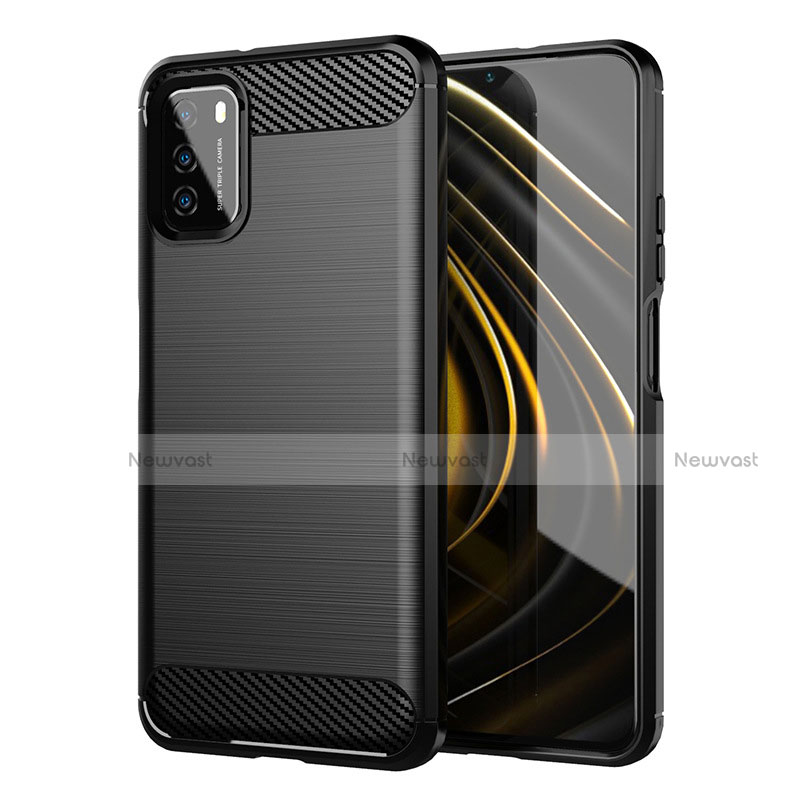 Silicone Candy Rubber TPU Line Soft Case Cover for Xiaomi Poco M3 Black