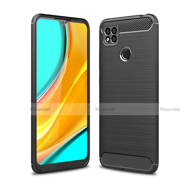 Silicone Candy Rubber TPU Line Soft Case Cover for Xiaomi Redmi 9 India Black