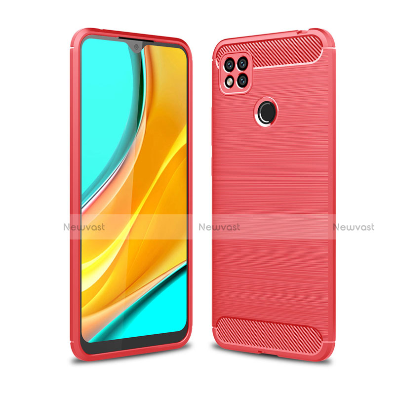 Silicone Candy Rubber TPU Line Soft Case Cover for Xiaomi Redmi 9 India Red