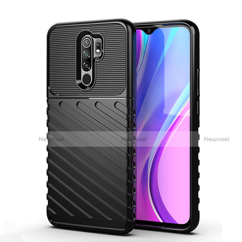 Silicone Candy Rubber TPU Line Soft Case Cover for Xiaomi Redmi 9 Prime India Black