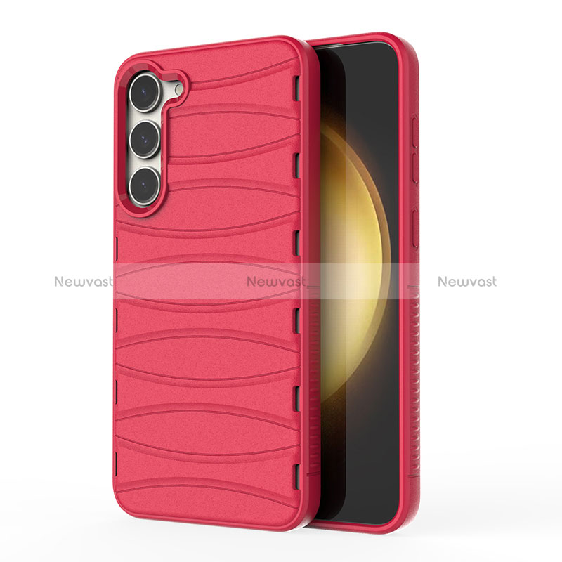 Silicone Candy Rubber TPU Line Soft Case Cover KC1 for Samsung Galaxy S22 Plus 5G Red