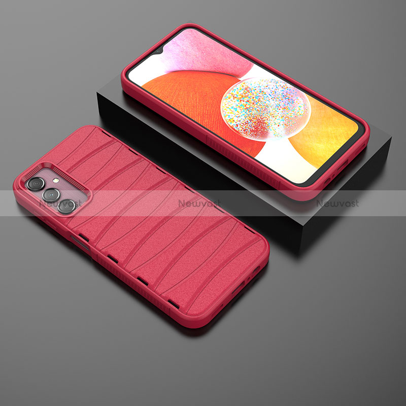 Silicone Candy Rubber TPU Line Soft Case Cover KC2 for Samsung Galaxy A14 5G Red