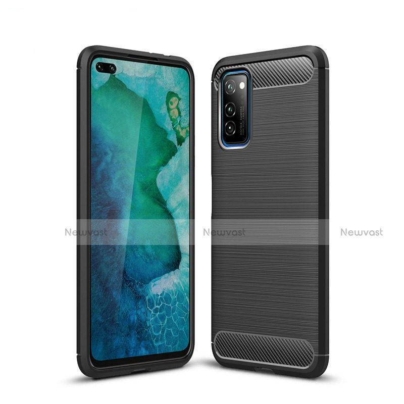 Silicone Candy Rubber TPU Line Soft Case Cover S01 for Huawei Honor View 30 Pro 5G Black
