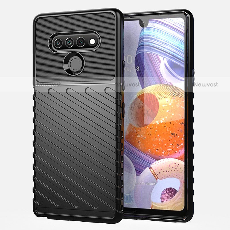 Silicone Candy Rubber TPU Line Soft Case Cover S01 for LG Stylo 6 Black