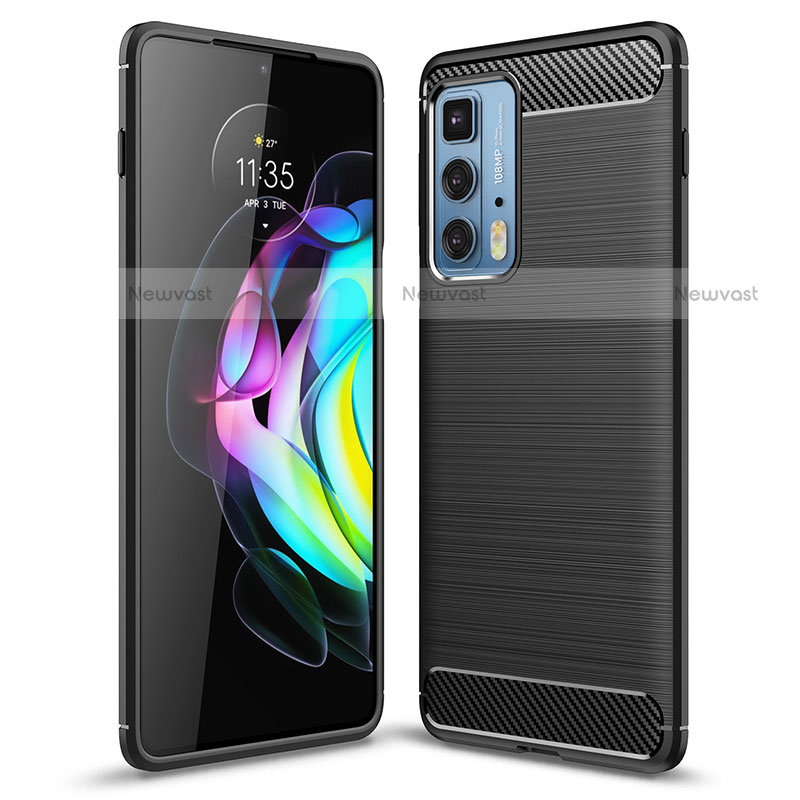 Silicone Candy Rubber TPU Line Soft Case Cover S01 for Motorola Moto Edge 20 Pro 5G Black