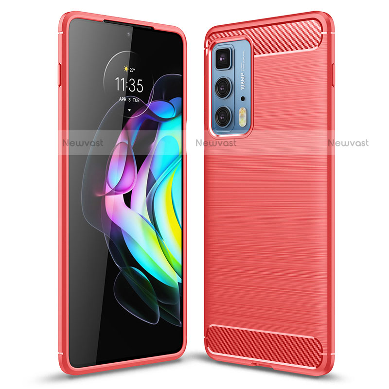 Silicone Candy Rubber TPU Line Soft Case Cover S01 for Motorola Moto Edge S Pro 5G Red