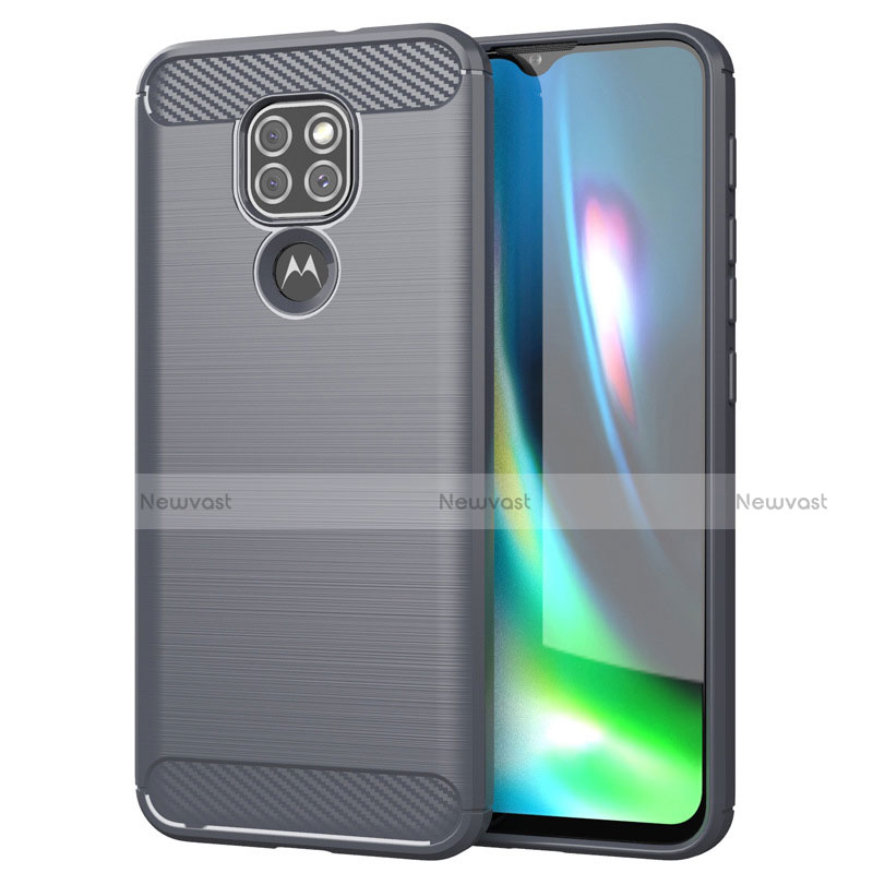 Silicone Candy Rubber TPU Line Soft Case Cover S01 for Motorola Moto G9 Gray